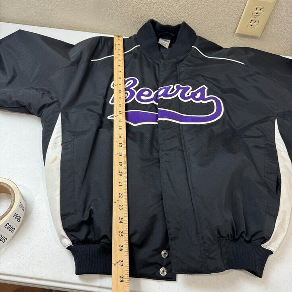 Russell Athletic Men's Bears Full Zip Bomber Jacket Long Sleeve Black Size M VTG - Picture 12 of 13